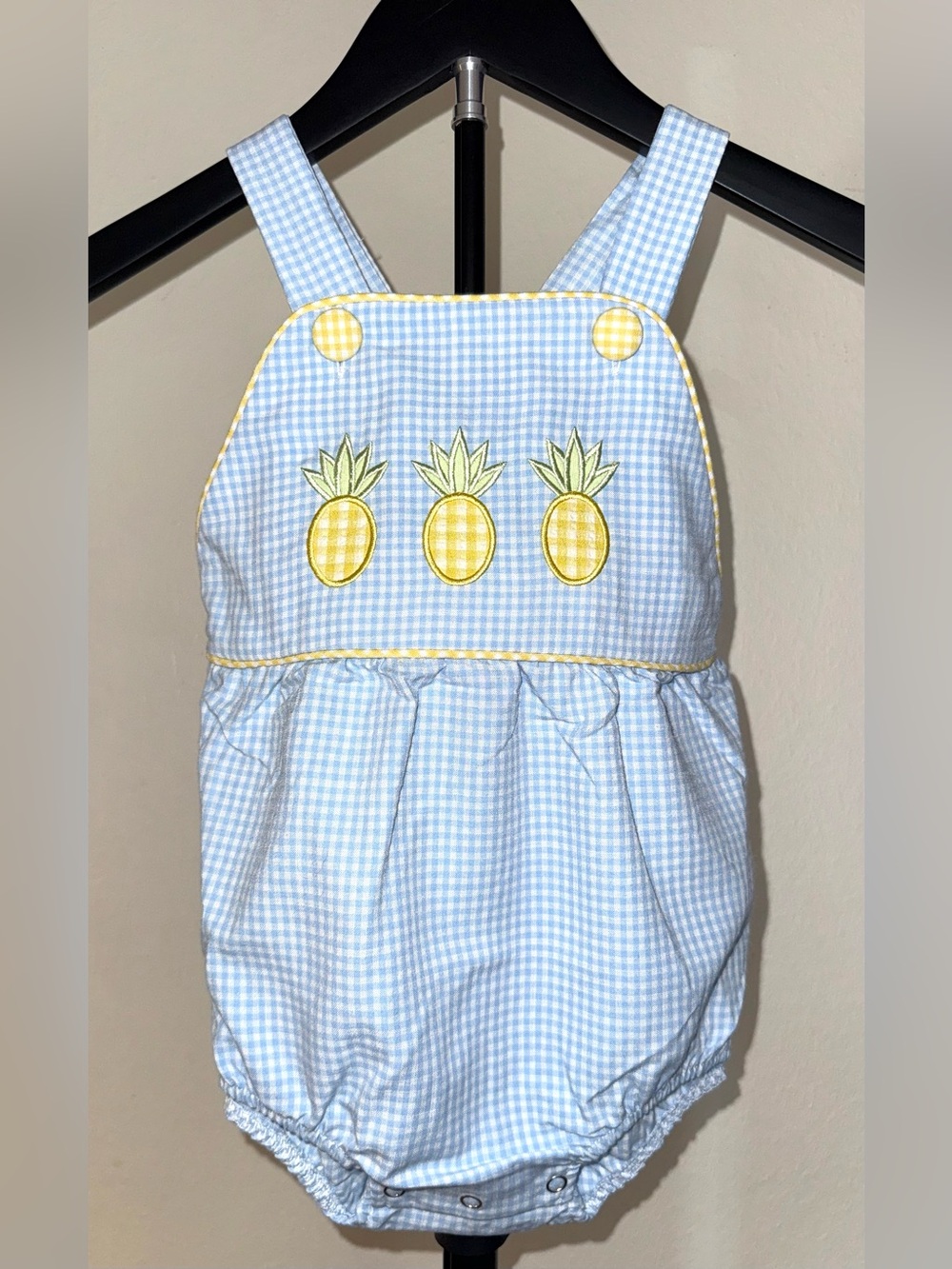 Stitchy Fish Pineapple Paradise Appliqué Bubble Romper, size 18 mo, NWT